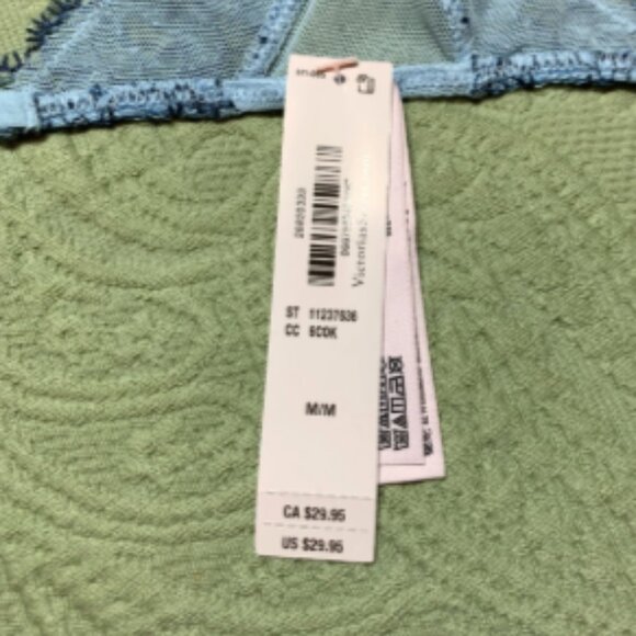 Victorias Secret Dream Angels Boho Floral Embroidery Demi Bra Blue Denim 36A Set - Picture 16 of 16